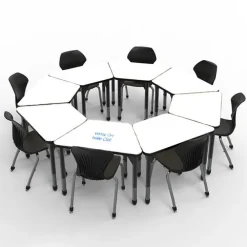 Classroom Set - Premier Trapezoid Dry Erase Desks & Apex Chairs Package
