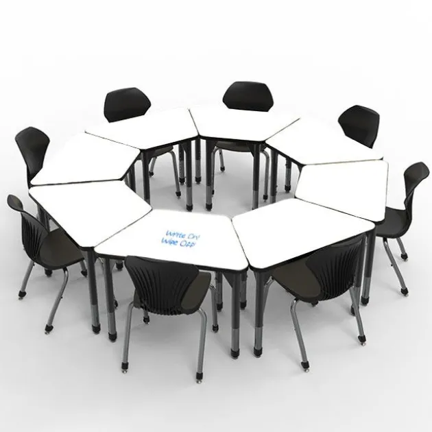 Classroom Set - Premier Trapezoid Dry Erase Desks & Apex Chairs Package