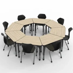 Classroom Set - Premier Trapezoid Desks & Apex Chairs Package