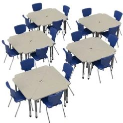 Classroom Set - Premier Triangle Desks & Premier Chairs Package