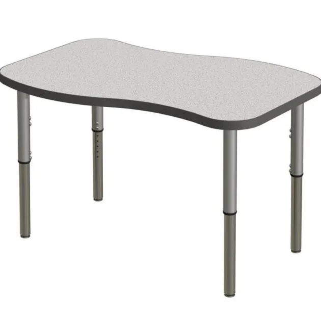 Classroom Set - 6 Ripple Synergy Student Desks and Stack Chairs