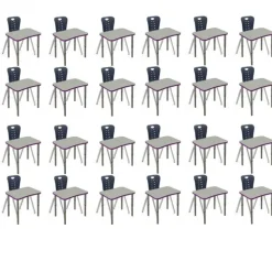 Classroom Set - 24 Ryan Synergy Student Desks and Stack Chairs