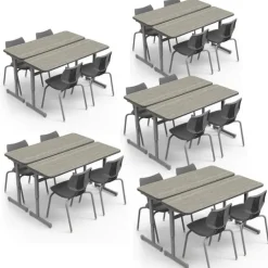 Classroom Set - 10 Silhouette Double Desks & 20 Flavors Chairs