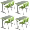 Classroom Set - 4 Silhouette Double Desks & 8 Flavors Chairs
