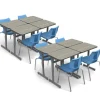 Classroom Set - 8 Silhouette Single Desks & 8 Flavors Chairs