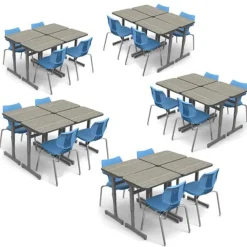 Classroom Set - 20 Silhouette Single Desks & 20 Flavors Chairs