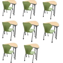 Classroom Set - 8 Single Chevron Desks & Chairs