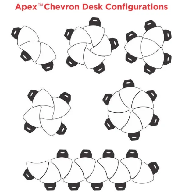 Classroom Set - 24 Single Student Chevron Apex Desks & 24 Apex Stack Chairs (18'' H - 5th-Adult)