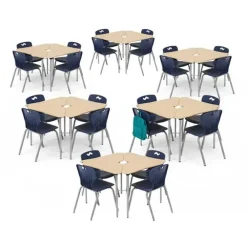 Classroom Set - 24 Stealth Student Desks & Ntersect Chairs