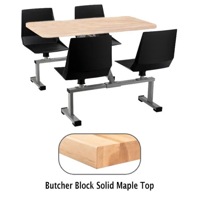 Cluster Swivel Booth with Butcher Block Top