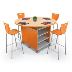 Compass Island Round Cabinet & 30" Hierarchy Stool Package