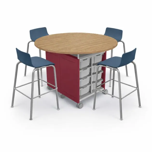 Compass Island Round Cabinet & 30" Hierarchy Low Back Stool Package
