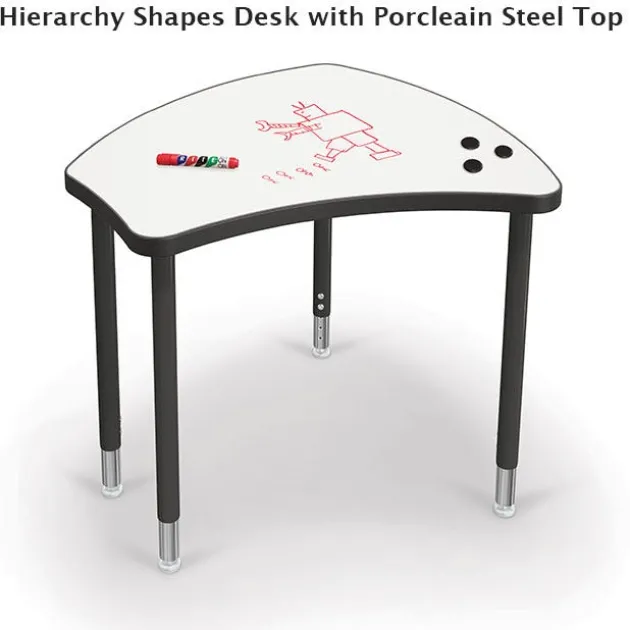 Complete Classroom Package - Teacher Station + 34 Porcelain Dry Erase Shape Desks & Chairs
