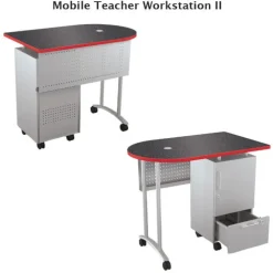 Complete Classroom Package - Teacher Station + 34 Porcelain Dry Erase Shape Desks & Chairs