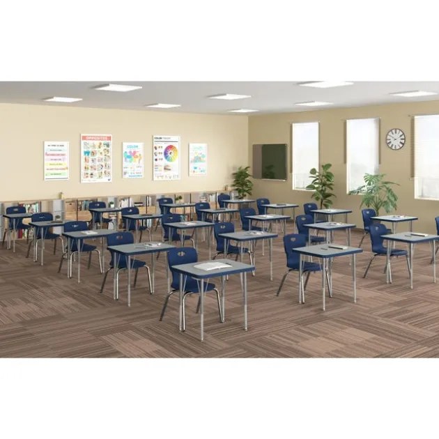 Corrella Height Adjustable Collaborative Desk Package w/ 24 Rectangle Desks & 24 Chairs