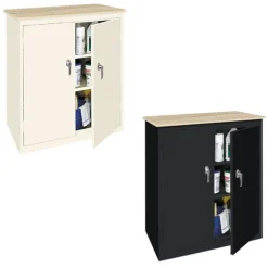 Counter Height Storage Cabinet with Laminate Top
