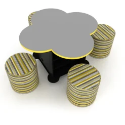 Creation Cube Storage Table with Perch Circle Soft Seating Package - Clover