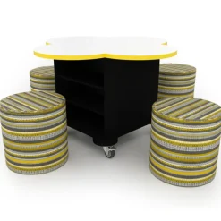Creation Cube Storage Table with Perch Circle Soft Seating Package - Clover