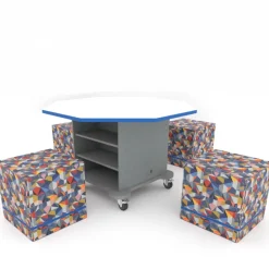 Creation Cube Storage Table with Perch Square Soft Seating Package - Octagon