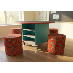 Creation Cube Storage Table with Perch Circle Soft Seating Package - Round
