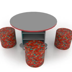 Creation Cube Storage Table with Perch Circle Soft Seating Package - Round