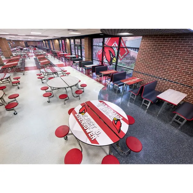 Customizable Booth Seating Cafeteria Table Unit (60'' W x 72'' L)