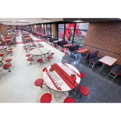 Customizable Booth Seating Cafeteria Table Unit (48'' W x 72'' L)