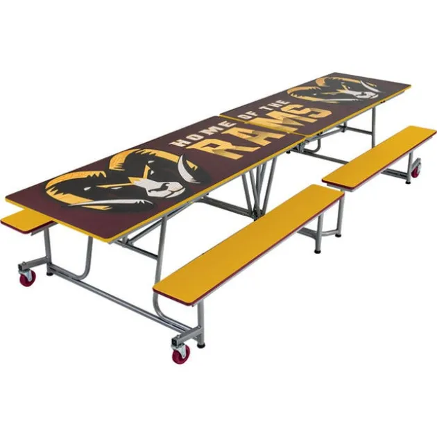 Customizable Mobile Bench Cafeteria Table (10' L)