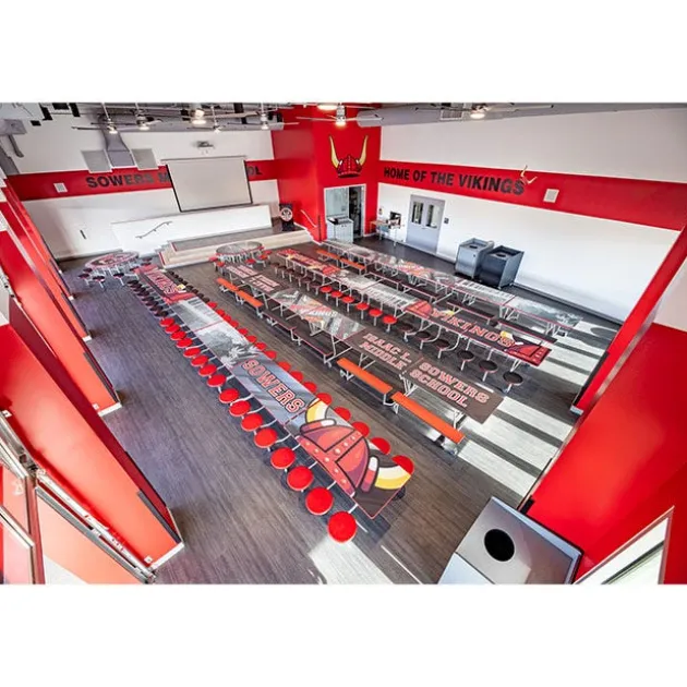 Customizable Mobile Bench Cafeteria Table (10' L)