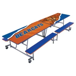 Customizable Mobile Bench Cafeteria Table (10' L)