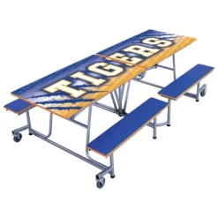Customizable Mobile Bench Cafeteria Table (8' L)