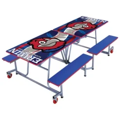 Customizable Mobile Bench Cafeteria Table (8' L)
