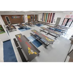 Customizable Mobile Bench Cafeteria Table (8' L)