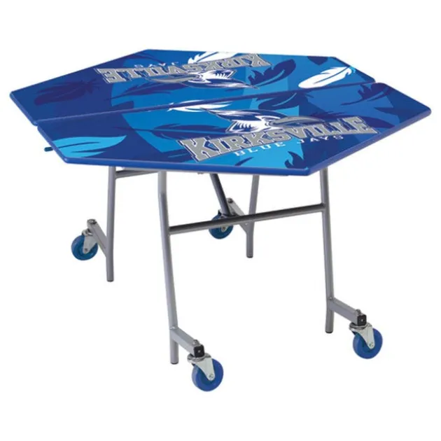 Customizable Mobile Cafeteria Table - 48'' Hexagonal