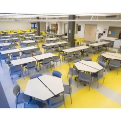Customizable Mobile Cafeteria Table - 48'' Hexagonal