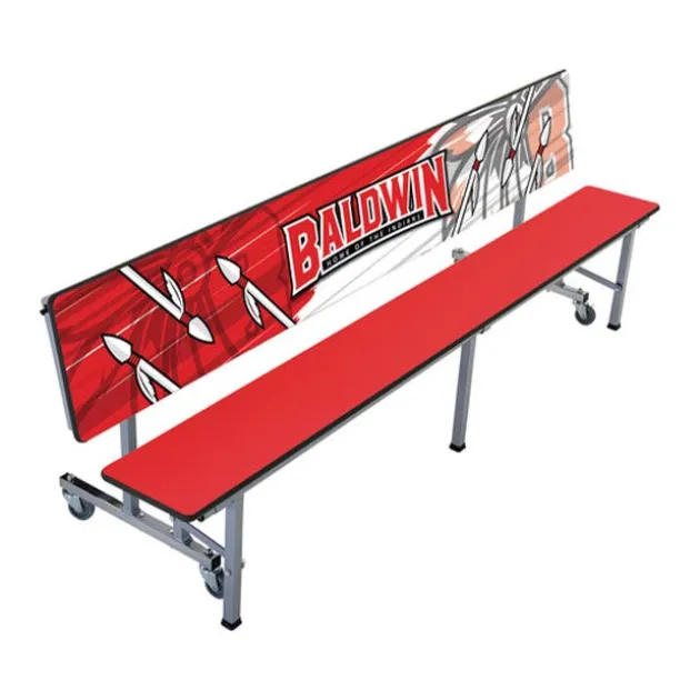 Customizable Mobile Cafeteria Convertible Bench Table - (7' L)