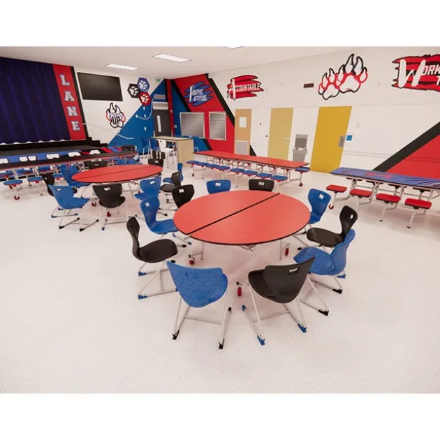 Customizable Mobile Cafeteria Table - 72'' Oval