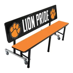 Customizable Mobile Cafeteria Convertible Bench Table - (6' L)
