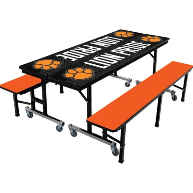 Customizable Mobile Cafeteria Convertible Bench Table - (6' L)