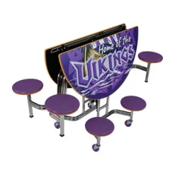 Customizable Mobile Cafeteria Table with Stools (60