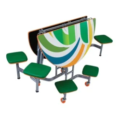 Customizable Mobile Cafeteria Table with Stools (60
