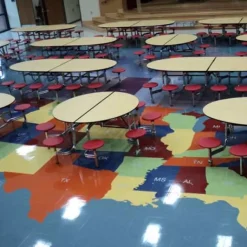 Customizable Mobile Cafeteria Table with Stools (60