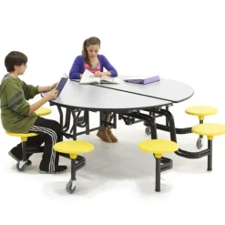 Customizable Mobile Cafeteria Table with Stools (60