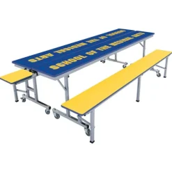 Customizable Mobile Cafeteria Convertible Bench Table - (8' L)