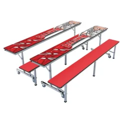 Customizable Mobile Cafeteria Convertible Bench Table - (8' L)