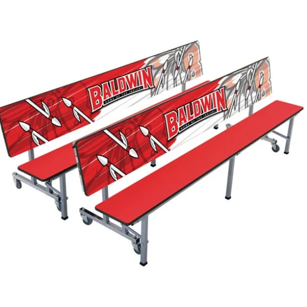 Customizable Mobile Cafeteria Convertible Bench Table - (8' L)