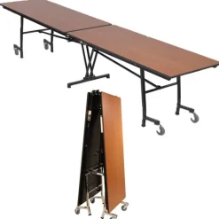 Customizable Mobile Rectangle Cafeteria Table - 12' L x 36'' W