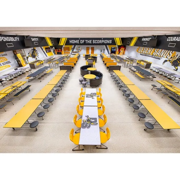 Customizable Mobile Rectangle Cafeteria Table - 12' L x 36'' W
