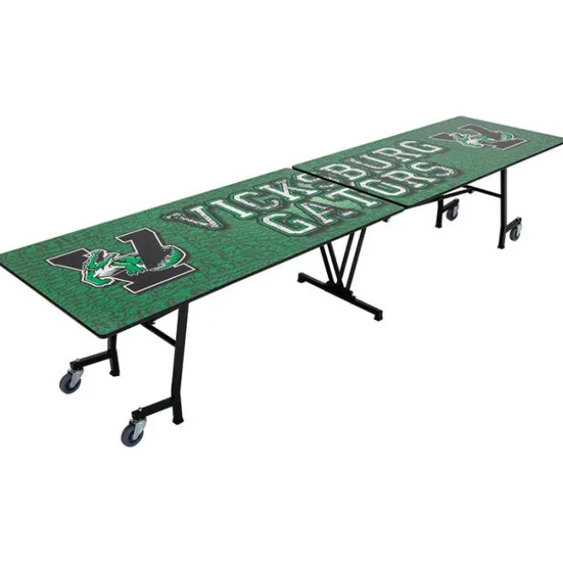 Customizable Mobile Rectangle Cafeteria Table - 12' L x 30'' W