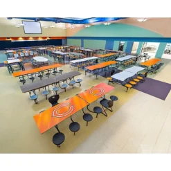 Customizable Mobile Stool Cafeteria Table - 12 Stools (10' L)